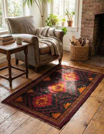 3' x 4' 8 Hand Knotted Balouch Persian Wool Rug