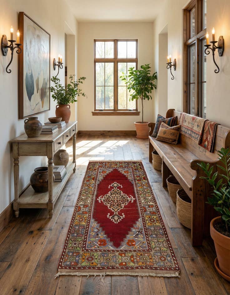 Detail image of 3' 4 x 5' 9  Hand Knotted Anatolian Oriental Wool Runner Rug