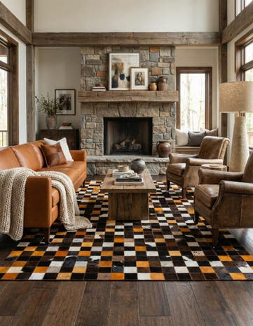5' 2 x 8' Cowhide - Patchwork Rug