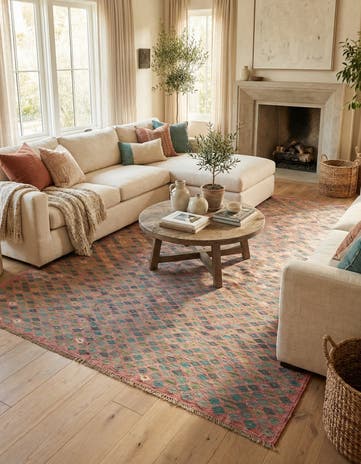 6' 10 x 9' 8 Hand Woven Kilim Modern Wool Rug