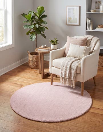 English Rose Hand Woven Jill Zarin English Manor Farmhouse Wool Round Rug