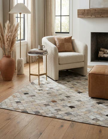 4' x 6' Cowhide Leather Rug