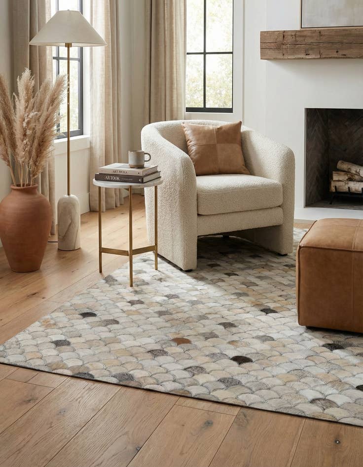 Detail image of 4' x 6' Cowhide Leather Rug