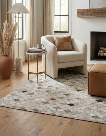 4' x 6' Cowhide Leather Rug