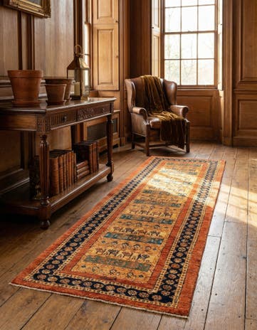 3' x 9' 3 Luribaft Wool Runner Rug