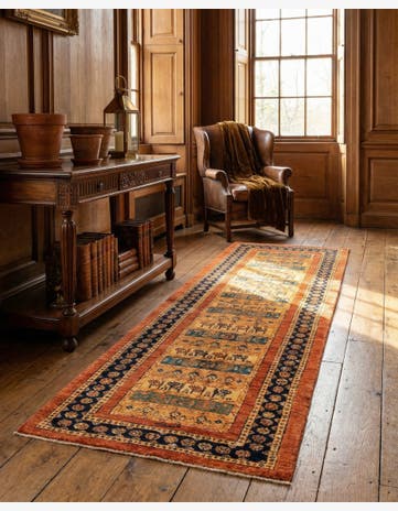 3' x 9' 3 Luribaft Wool Runner Rug