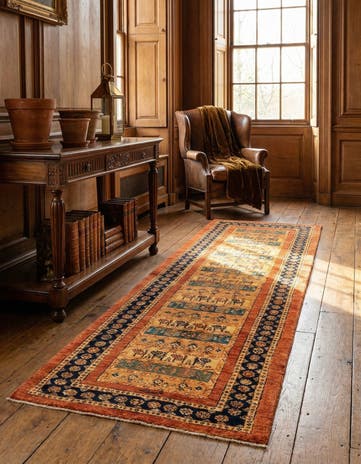 3' x 9' 3 Luribaft Wool Runner Rug