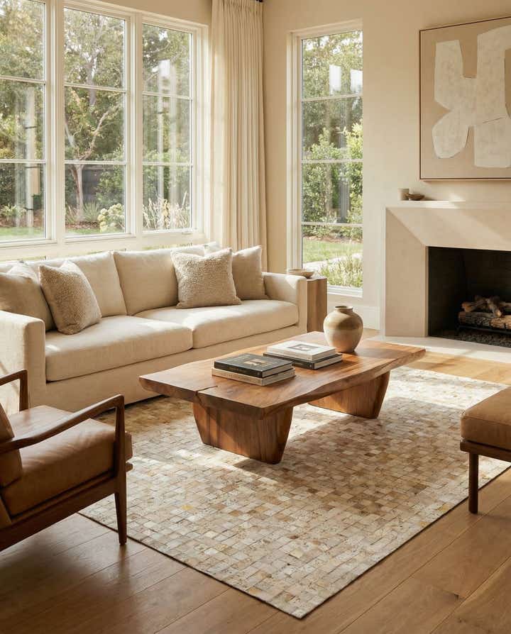 5' 3 x 7' 5 Cowhide Stocks Rug