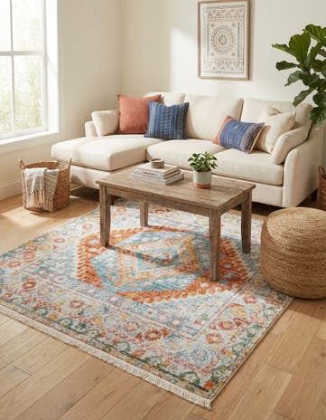 Salmon Paragon Square Rug