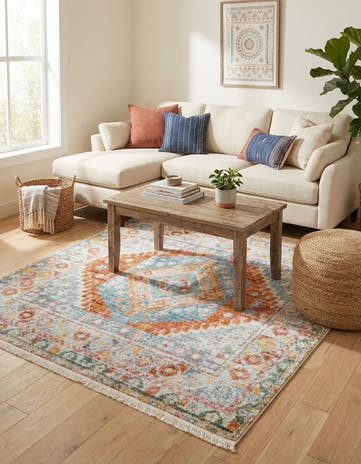 Salmon Paragon Square Rug