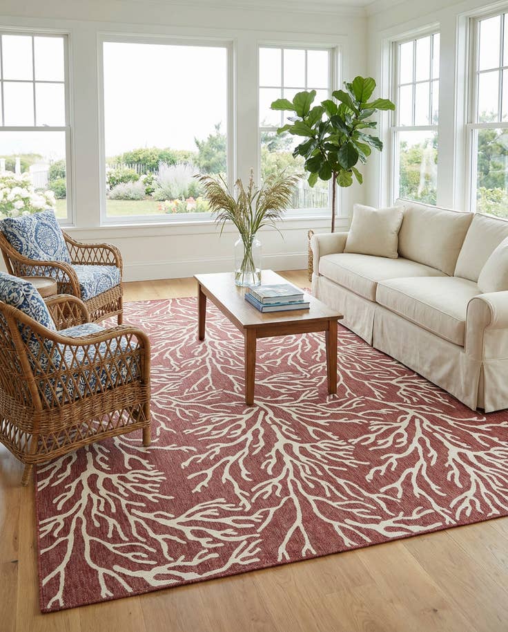 Detail image of 10' x 14' Easy-Clean Coastal Indoor / Outdoor Rug