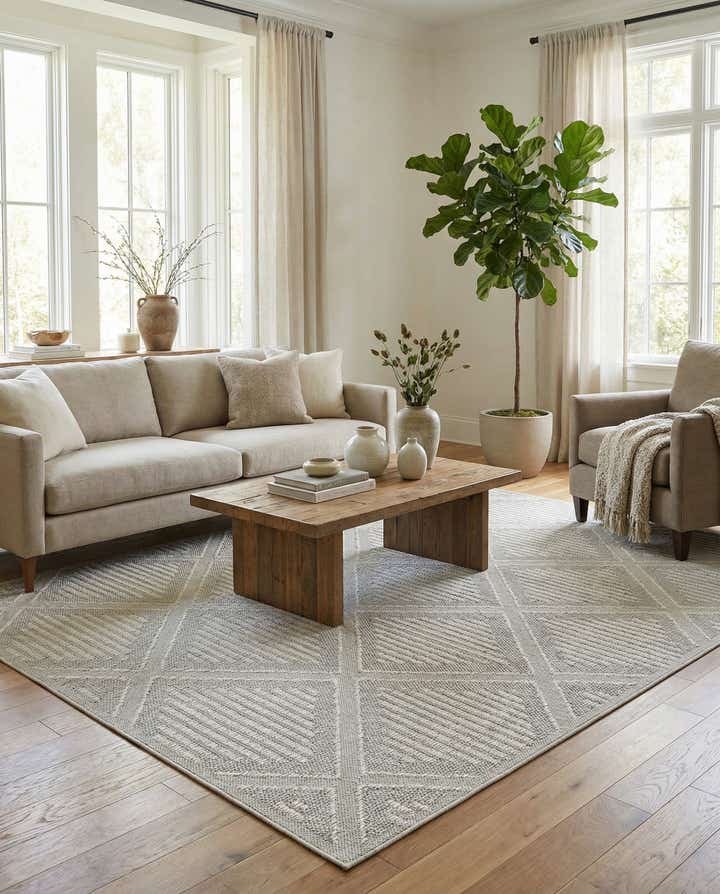 10' x 14' 1 Easy-Clean Lattice Indoor / Outdoor Rug