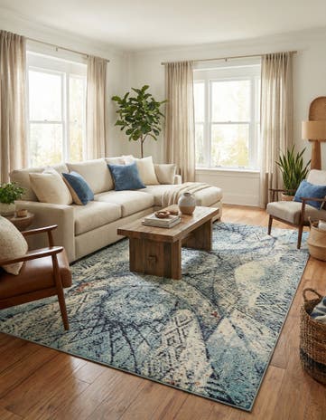 Blue Washable Arte Rug