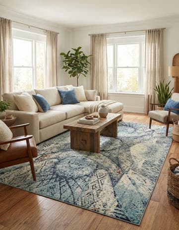 Blue Washable Arte Rug