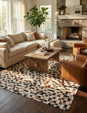 5' x 7' 9 Cowhide Stocks Rug