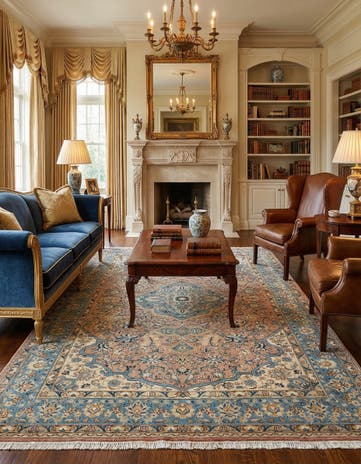 7' 5 x 10' 10 Kashan Wool Rug