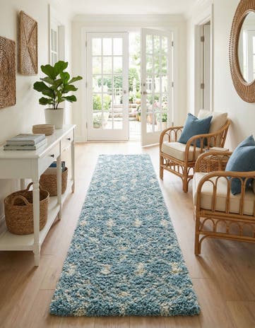 3' 3 x 16' 5 Moroccan Trellis Shag Runner Rug