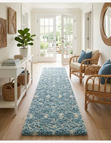 3' 3 x 16' 5 Moroccan Trellis Shag Runner Rug