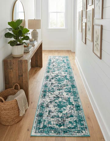 Turquoise Monte Carlo Runner Rug