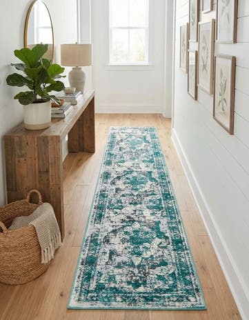Turquoise Monte Carlo Runner Rug