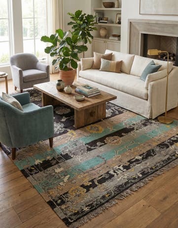8' 4 x 10' 1 Hand Knotted Oushak Wool Rug