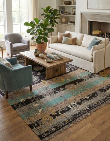8' 4 x 10' 1 Hand Knotted Oushak Wool Rug