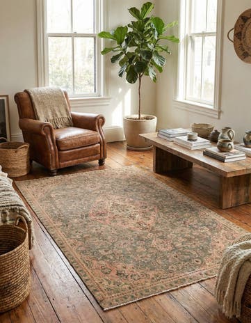 4' 4 x 7' 5 Hand Knotted Ultra Vintage Persian Wool Rug
