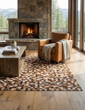 4' 9 x 6' 8 Cowhide Stocks Rug