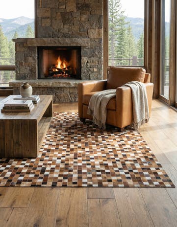 4' 9 x 6' 8 Cowhide Stocks Rug