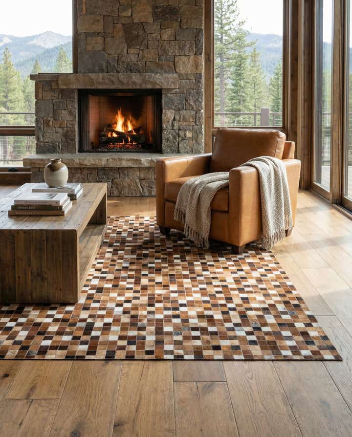 4' 9 x 6' 8 Cowhide Stocks Rug