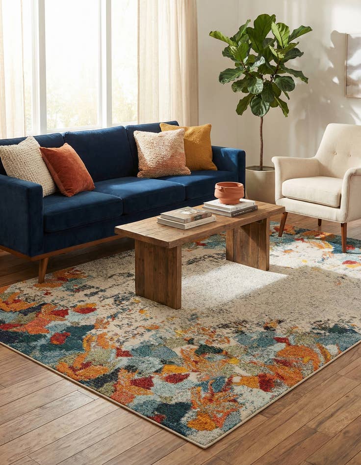 Detail image of 6' x 9'  Washable Spectrum Rug