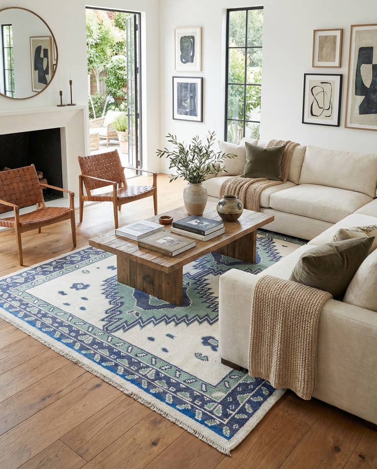 Detail image of 7' 10 x 9' 10 Hand Knotted Moroccan Wool Rug