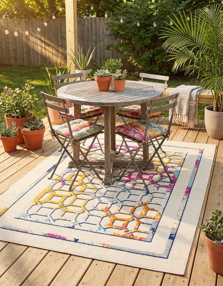 Detail image of  5' 3 x 7' 7  Washable  Indoor / Outdoor Rug