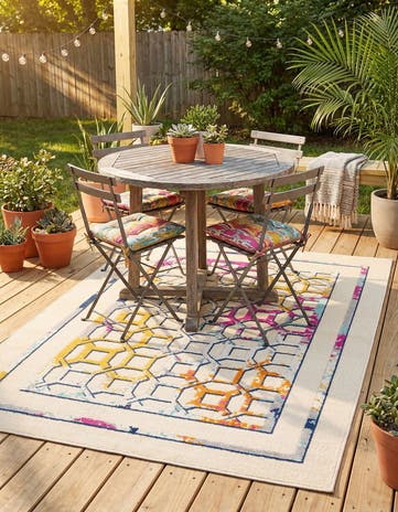 5' 3 x 7' 7 Easy-Clean Indoor / Outdoor Rug