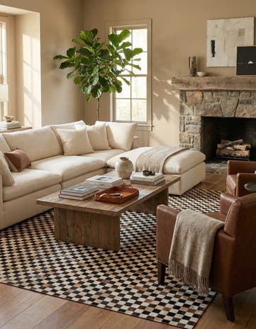 5' 6 x 7' 6 Cowhide Stocks Rug