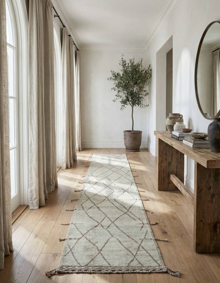 Detail image of 3' 1 x 18' 7 Hand Knotted Moroccan Wool Runner Rug