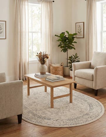 White Isabella Oval Rug