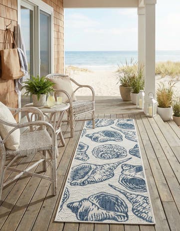 2' x 6' Easy-Clean Coastal Indoor / Outdoor Runner Rug