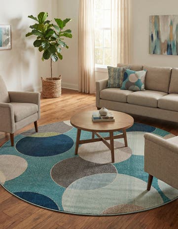8' x 8' Washable Theia Round Rug