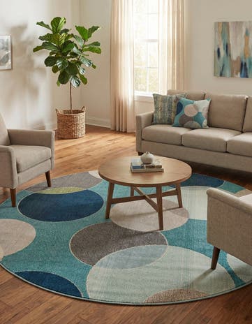 8' x 8' Washable Theia Round Rug