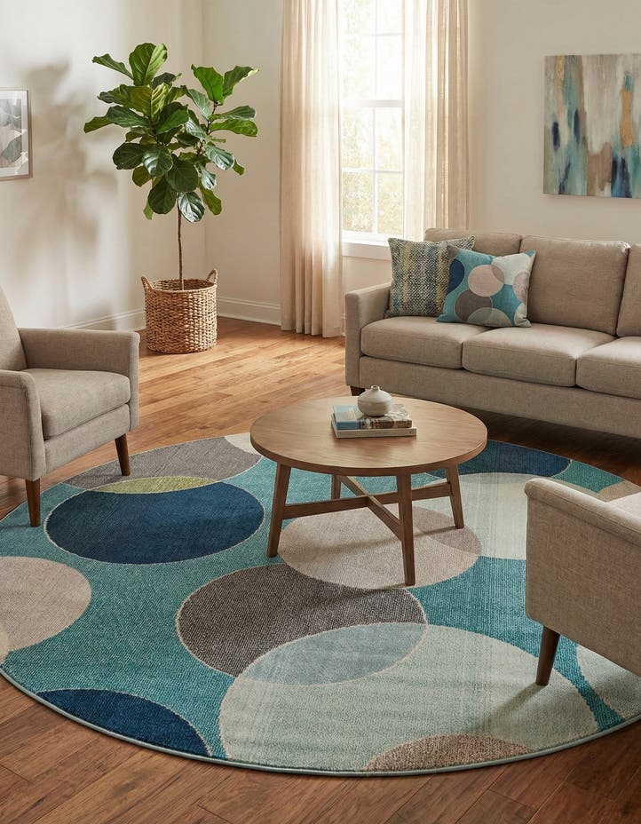 8' x 8' Washable Theia Round Rug