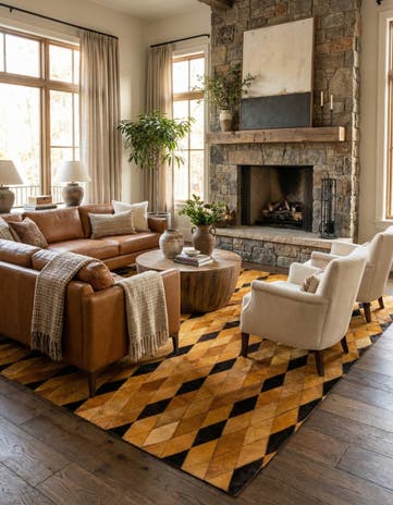 5' 1 x 8' Cowhide Stocks Rug