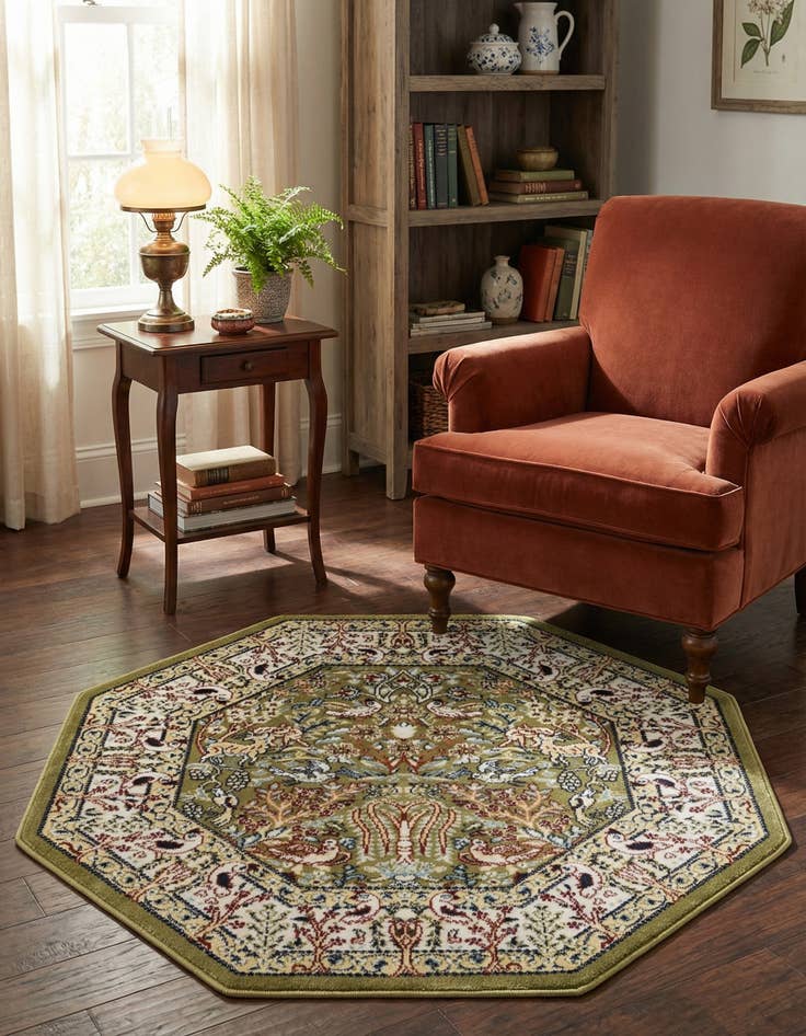 Detail image of 3' x 3' Nain Design Octagon Rug
