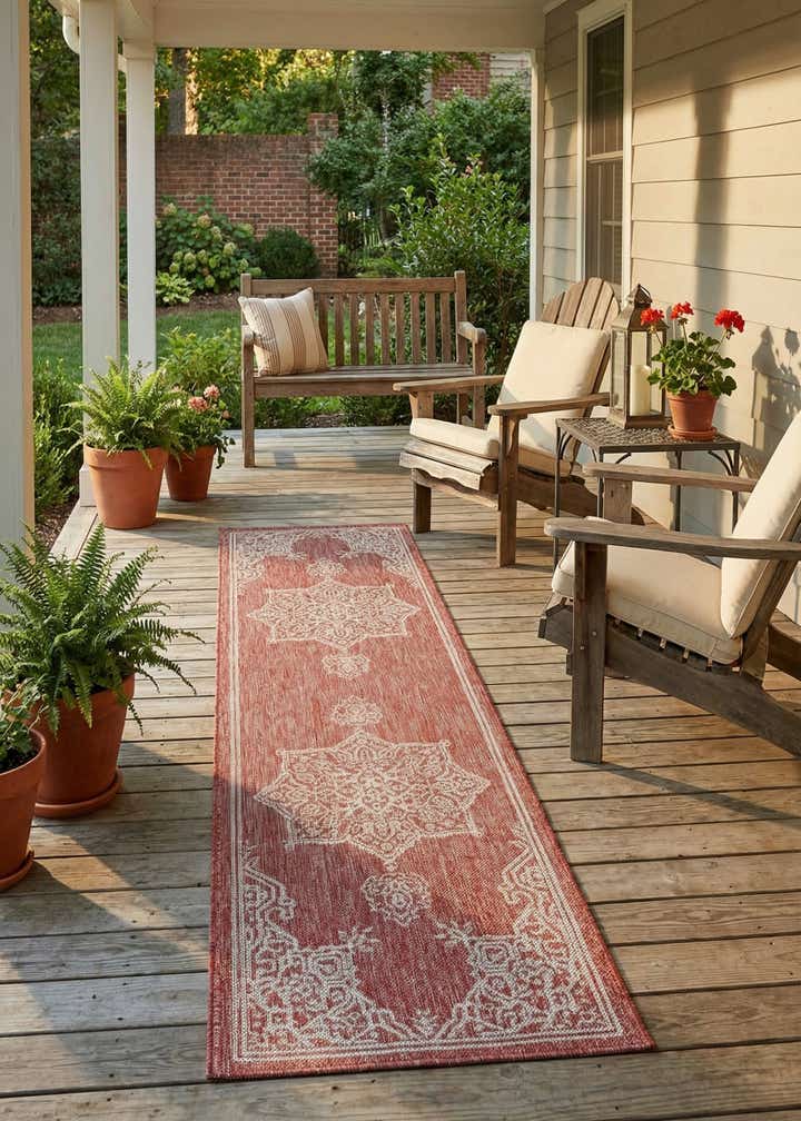 2' x 8' Easy-Clean Traditional Indoor / Outdoor Runner Rug