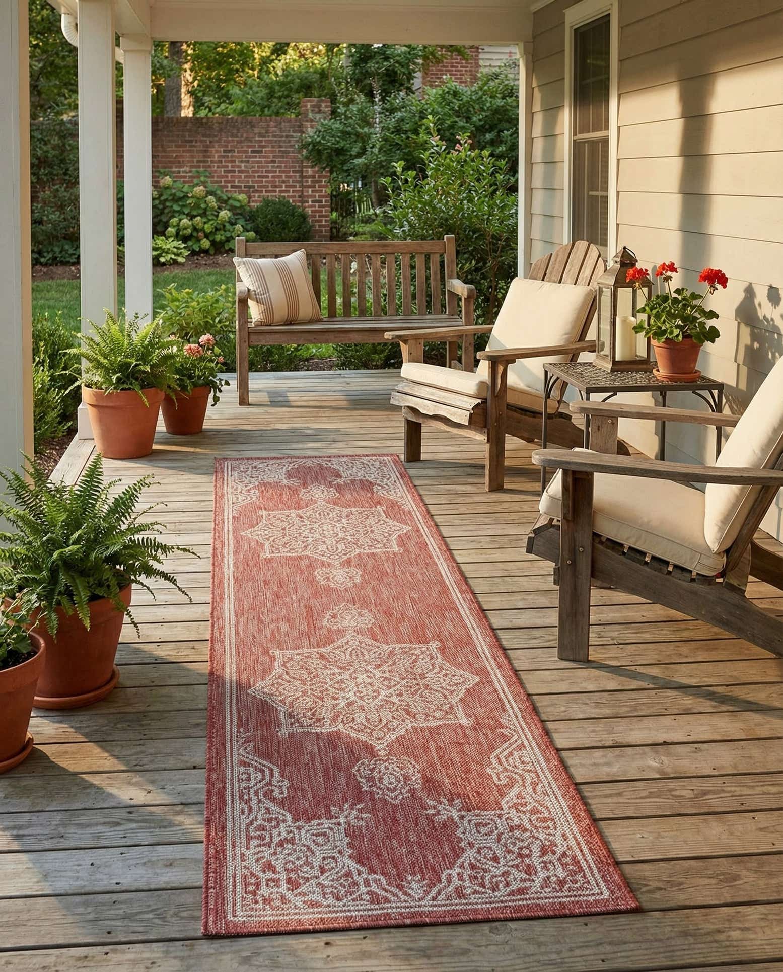 2' x 8' Easy-Clean Traditional Indoor / Outdoor Runner Rug