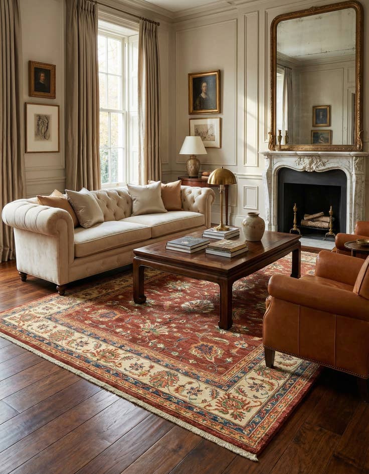 Detail image of 5' 8 x 8'  Hand Knotted Ariana Ziegler Rug