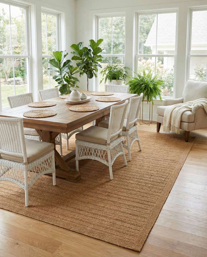 8' x 11' 4 Easy-Clean Border Indoor / Outdoor Rug