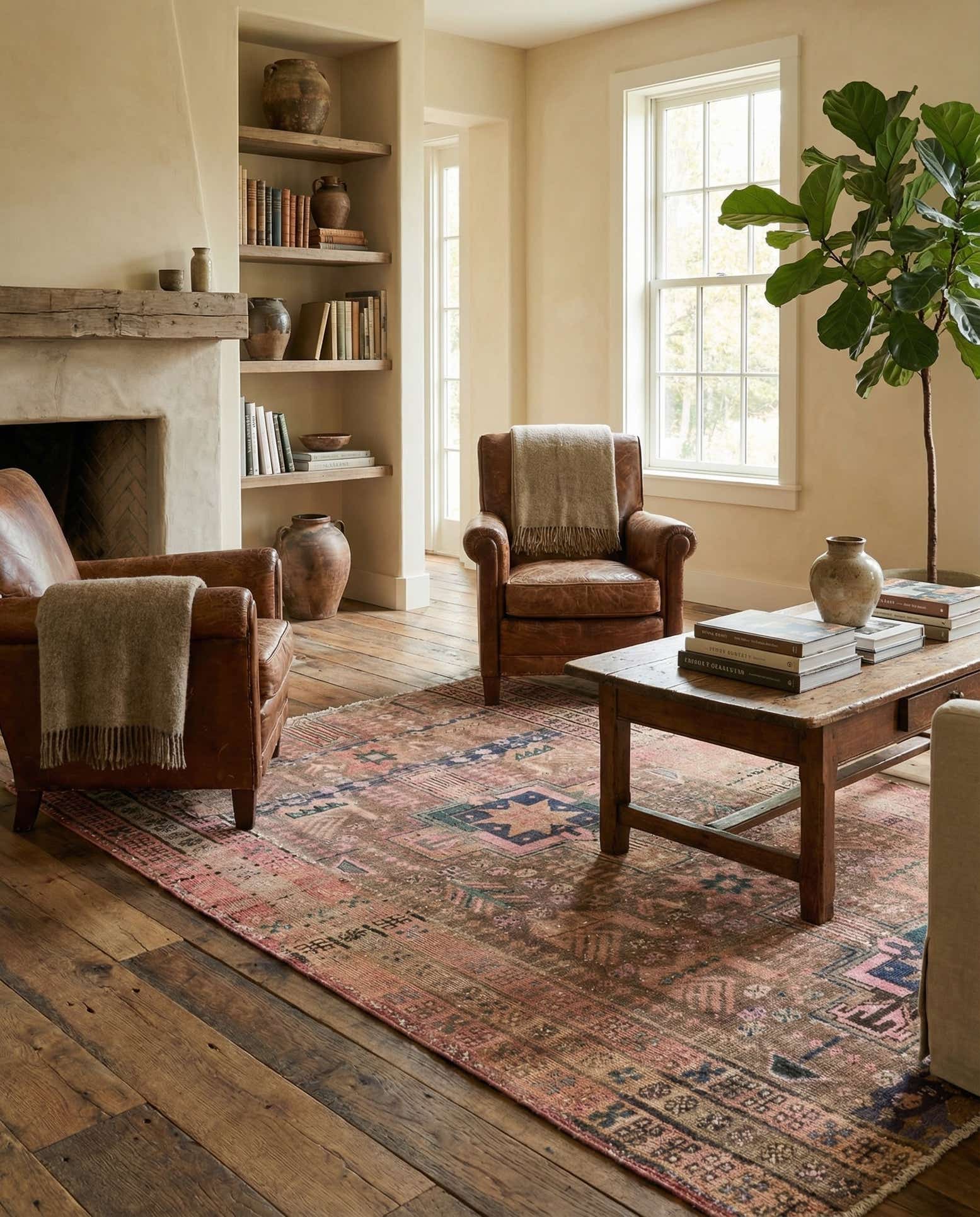 4' 1 x 5' 10 Hand Knotted Ultra Vintage Persian Wool Rug