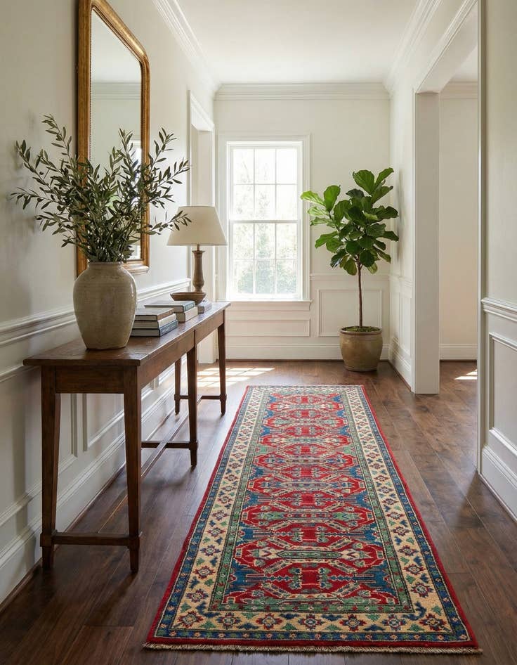 Detail image of 2' 8 x 9' 8  Hand Knotted Kazak Runner Rug