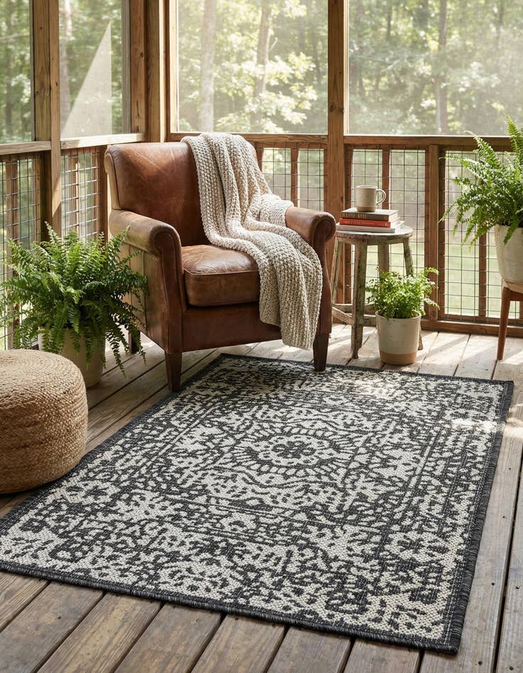 Detail image of  2' x 3'  Washable Traditional Indoor / Outdoor Rug